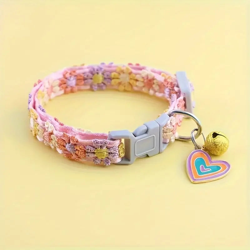 Coleira ajustável de renda com pingente para animais de estimação, ideal para cães e gatos de pequeno porte (1 unidade).