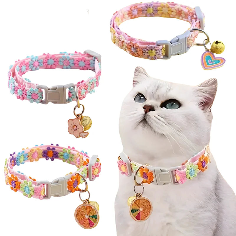 Coleira ajustável de renda com pingente para animais de estimação, ideal para cães e gatos de pequeno porte (1 unidade).