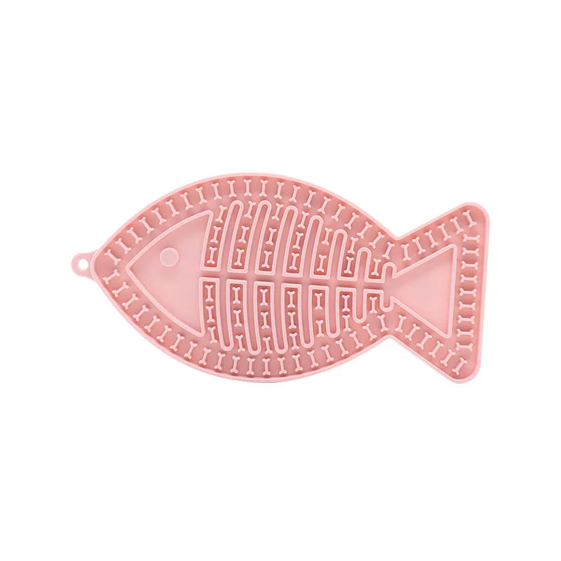 Tigela  de silicone para animais de estimação, ideal para gatos e filhotes, com função anti-engasgo, comedouro lento, banheira e talheres para distrair a língua.