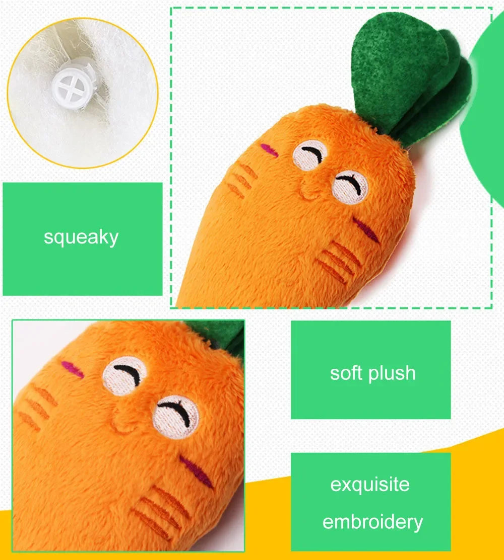 Brinquedo de pelúcia para cachorro com apito, brinquedo para mastigar para cães, brinquedo fofo e engraçado em formato de osso e cenoura, brinquedos para animais de estimação, produtos para gatos e acessórios para filho