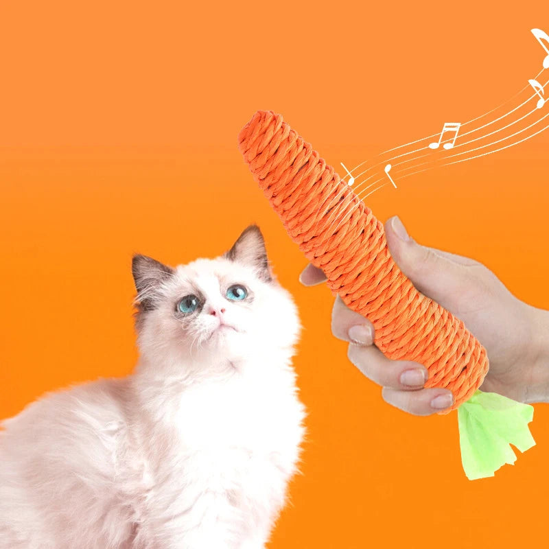 Brinquedo em formato de cenoura para gatos