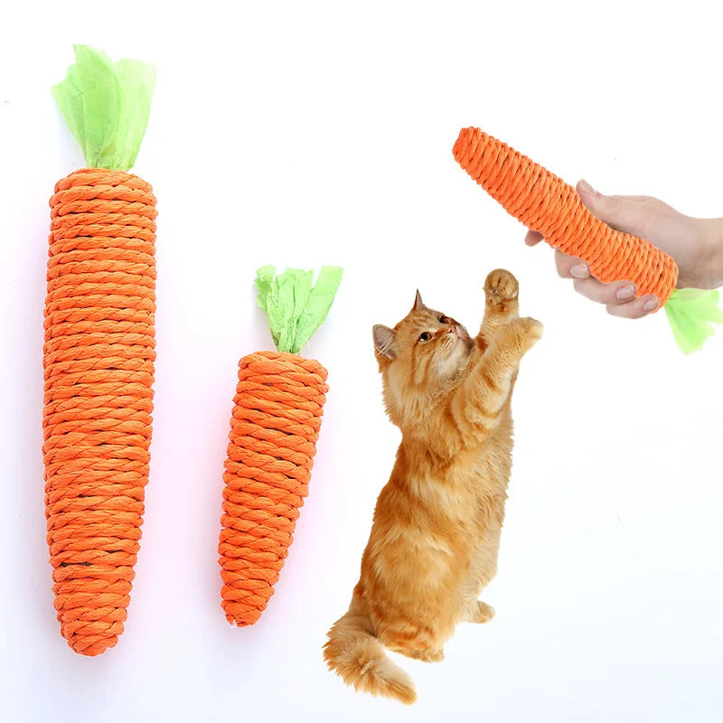 Brinquedo em formato de cenoura para gatos