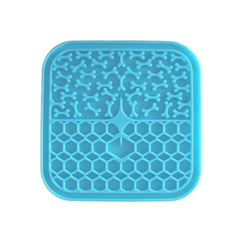Tigela  de silicone para animais de estimação, ideal para gatos e filhotes, com função anti-engasgo, comedouro lento, banheira e talheres para distrair a língua.