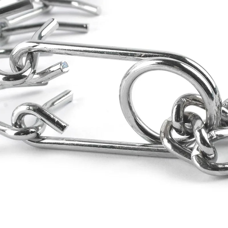Coleira de adestramento ajustável para cães, 45/50/55/60 cm, com corrente de metal e ponta de aço, para animais de estimação. Ideal para adestramento profissional.