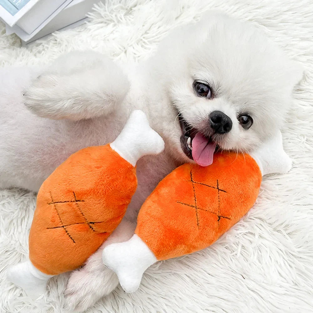 Brinquedo de pelúcia para cachorro com apito, brinquedo para mastigar para cães, brinquedo fofo e engraçado em formato de osso e cenoura, brinquedos para animais de estimação, produtos para gatos e acessórios para filho