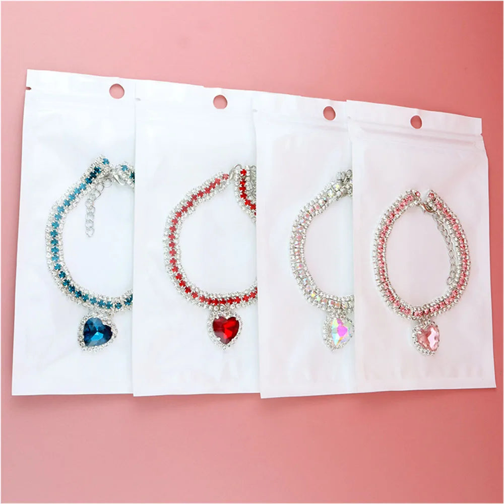 Colar com strass para gatinhos, acessório fofo e brilhante .