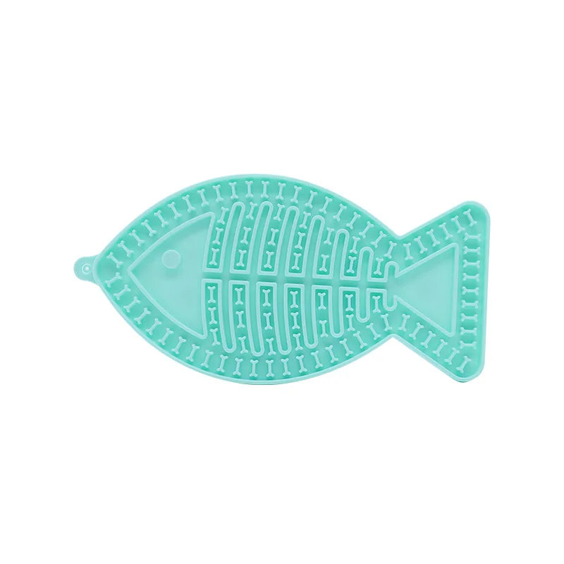 Tigela  de silicone para animais de estimação, ideal para gatos e filhotes, com função anti-engasgo, comedouro lento, banheira e talheres para distrair a língua.