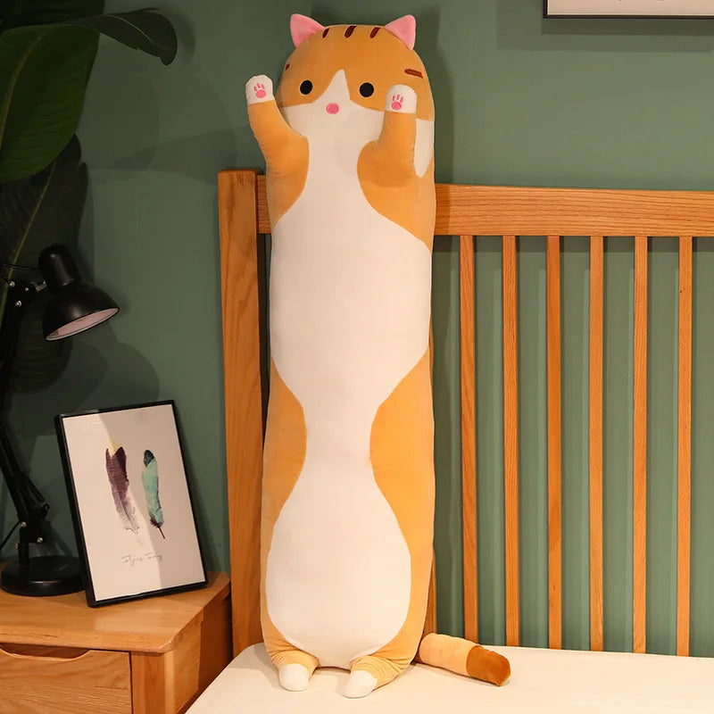 Brinquedo de pelúcia de gato fofo e divertido.
Com 50/70/90/110/130 cm, para pausas, cochilos no escritório, para dormir, para decorar a casa ou o escritório. 
Ideal para crianças