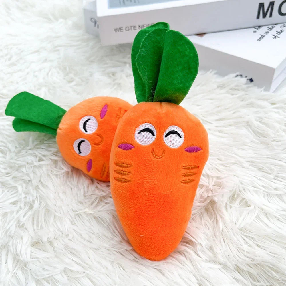 Brinquedo de pelúcia para cachorro com apito, brinquedo para mastigar para cães, brinquedo fofo e engraçado em formato de osso e cenoura, brinquedos para animais de estimação, produtos para gatos e acessórios para filho