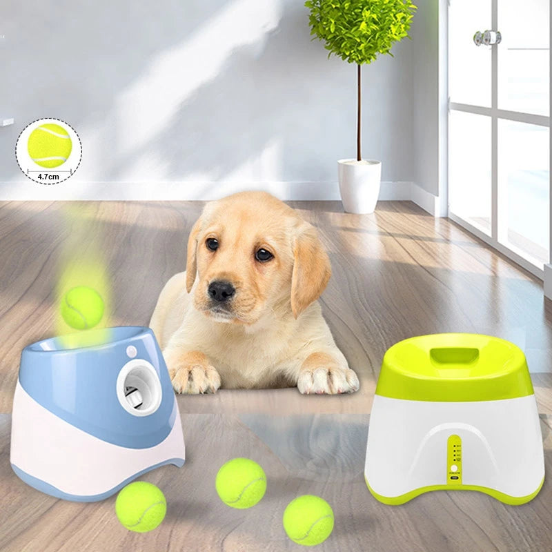 Lançador de Bolas de Tênis para Cães, Brinquedo Automático de Perseguição para Cães, Máquina Interativa e Divertida, Catapulta Recarregável