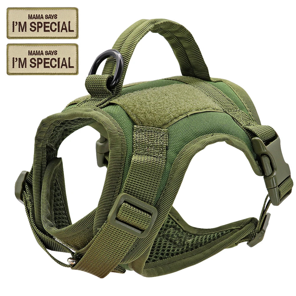 Colete peitoral de nylon para gatos com 2 adesivos, estilo militar tático, com alça, ideal para treinamento e passeios com gatos .