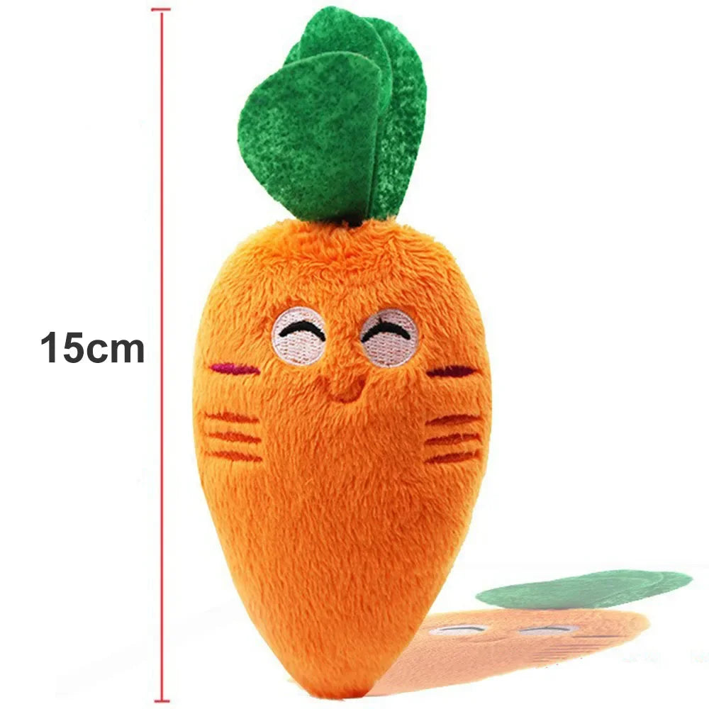 Brinquedo de pelúcia para cachorro com apito, brinquedo para mastigar para cães, brinquedo fofo e engraçado em formato de osso e cenoura, brinquedos para animais de estimação, produtos para gatos e acessórios para filho