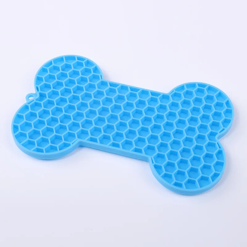 Tigela  de silicone para animais de estimação, ideal para gatos e filhotes, com função anti-engasgo, comedouro lento, banheira e talheres para distrair a língua.
