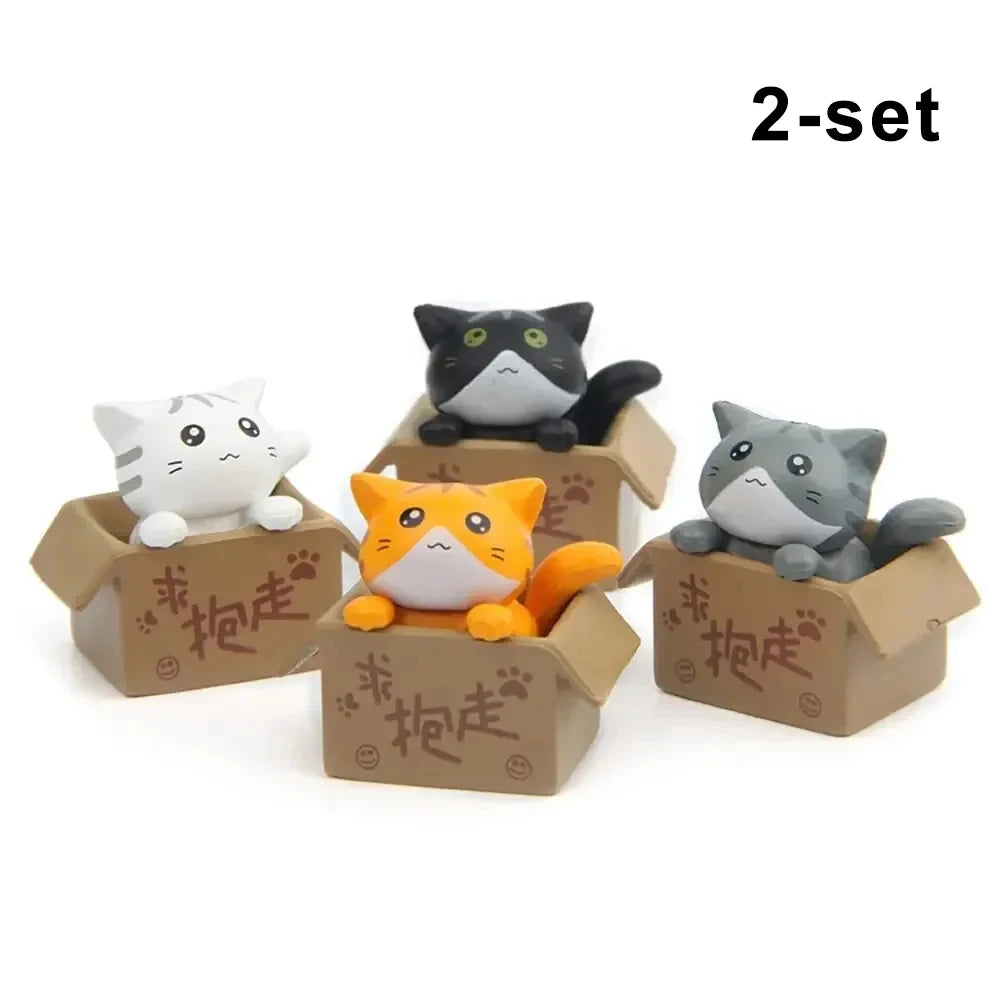 Conjunto de 4miniaturas de gatinhos para decoração .