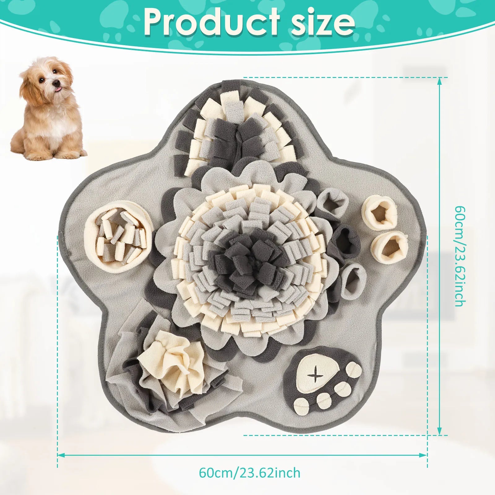 Tapete Olfativo para Cães, Brinquedo Interativo para Treinamento, Alimentação Natural, com Apito, para Aliviar o Estresse e a Pressão dos Cães.