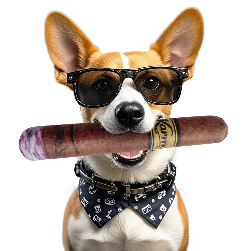 charuto  divertido para cães com som interativo e enchimento macio de algodão para filhotes e cães de pequeno, médio e grande porte.