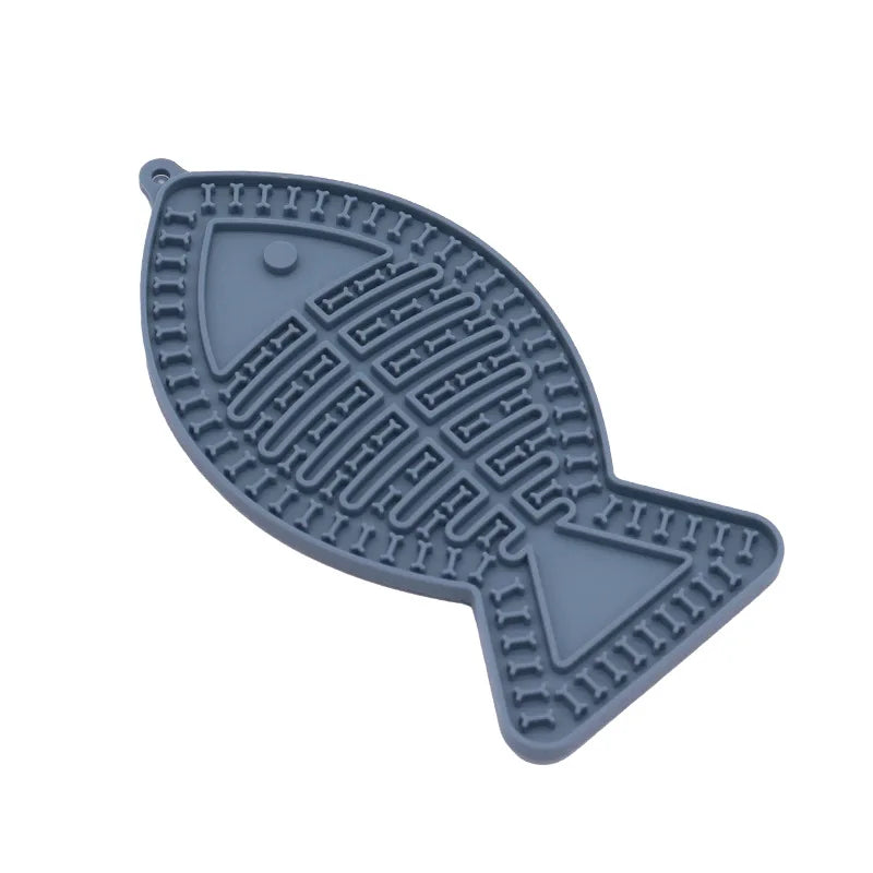 Tigela  de silicone para animais de estimação, ideal para gatos e filhotes, com função anti-engasgo, comedouro lento, banheira e talheres para distrair a língua.