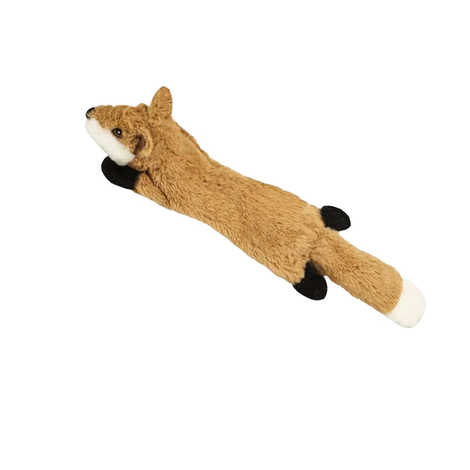 Brinquedos de pelúcia para cães com som de amassado, nos formatos raposa, girafa, esquilo, vaca e burro. Sem enchimento, ideais para cães de pequeno, médio e grande porte.