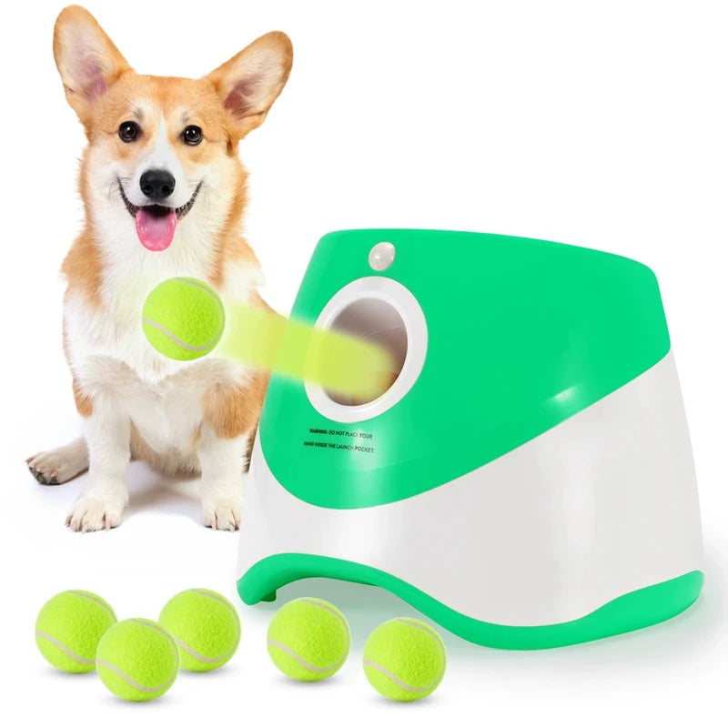 Lançador de Bolas de Tênis para Cães, Brinquedo Automático de Perseguição para Cães, Máquina Interativa e Divertida, Catapulta Recarregável