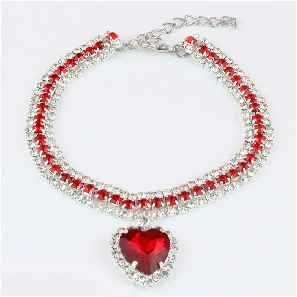 Colar com strass para gatinhos, acessório fofo e brilhante .