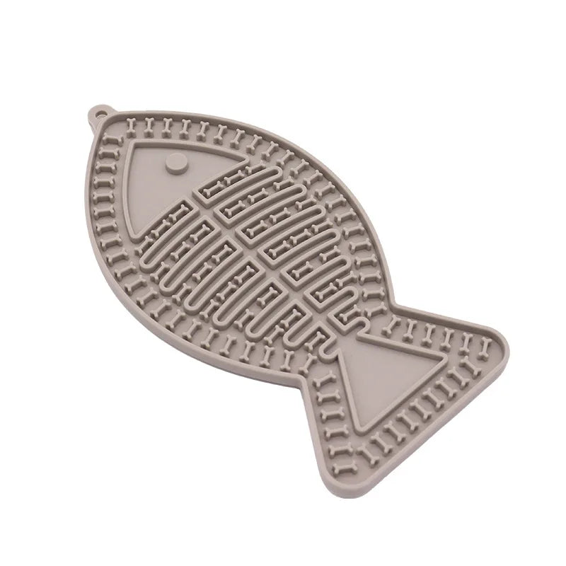 Tigela  de silicone para animais de estimação, ideal para gatos e filhotes, com função anti-engasgo, comedouro lento, banheira e talheres para distrair a língua.