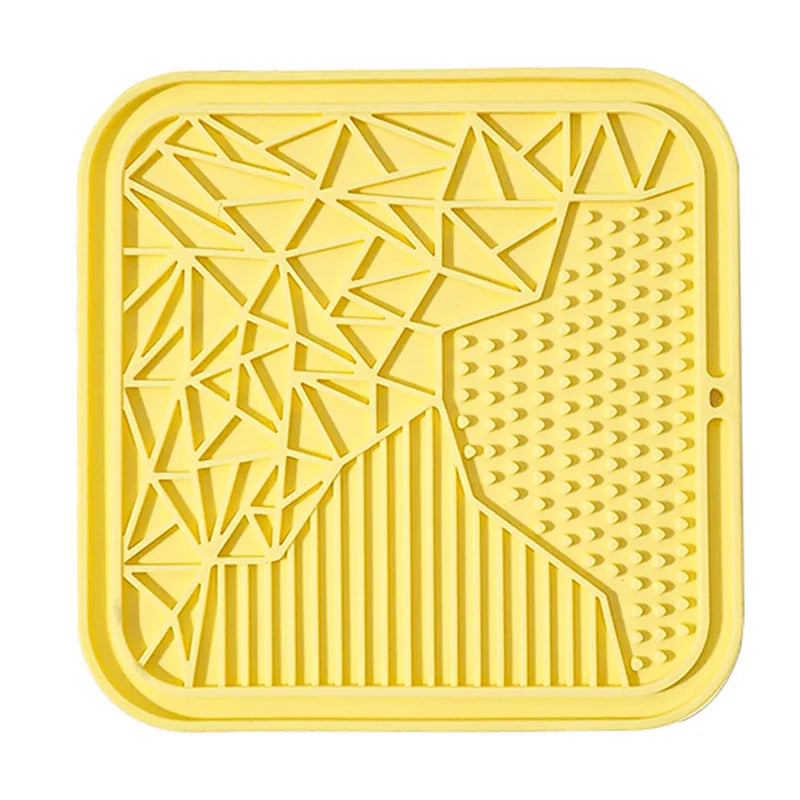 Tigela  de silicone para animais de estimação, ideal para gatos e filhotes, com função anti-engasgo, comedouro lento, banheira e talheres para distrair a língua.