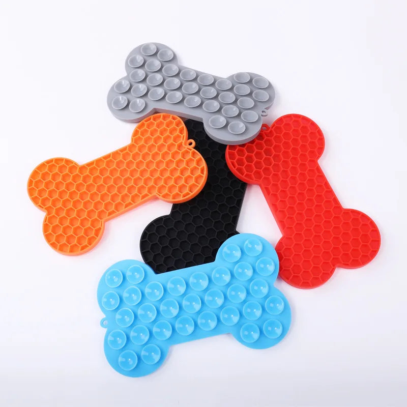 Tigela  de silicone para animais de estimação, ideal para gatos e filhotes, com função anti-engasgo, comedouro lento, banheira e talheres para distrair a língua.