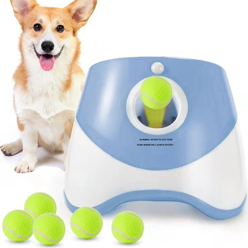 Lançador de Bolas de Tênis para Cães, Brinquedo Automático de Perseguição para Cães, Máquina Interativa e Divertida, Catapulta Recarregável