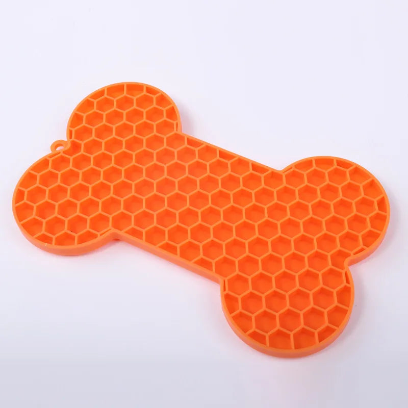 Tigela  de silicone para animais de estimação, ideal para gatos e filhotes, com função anti-engasgo, comedouro lento, banheira e talheres para distrair a língua.
