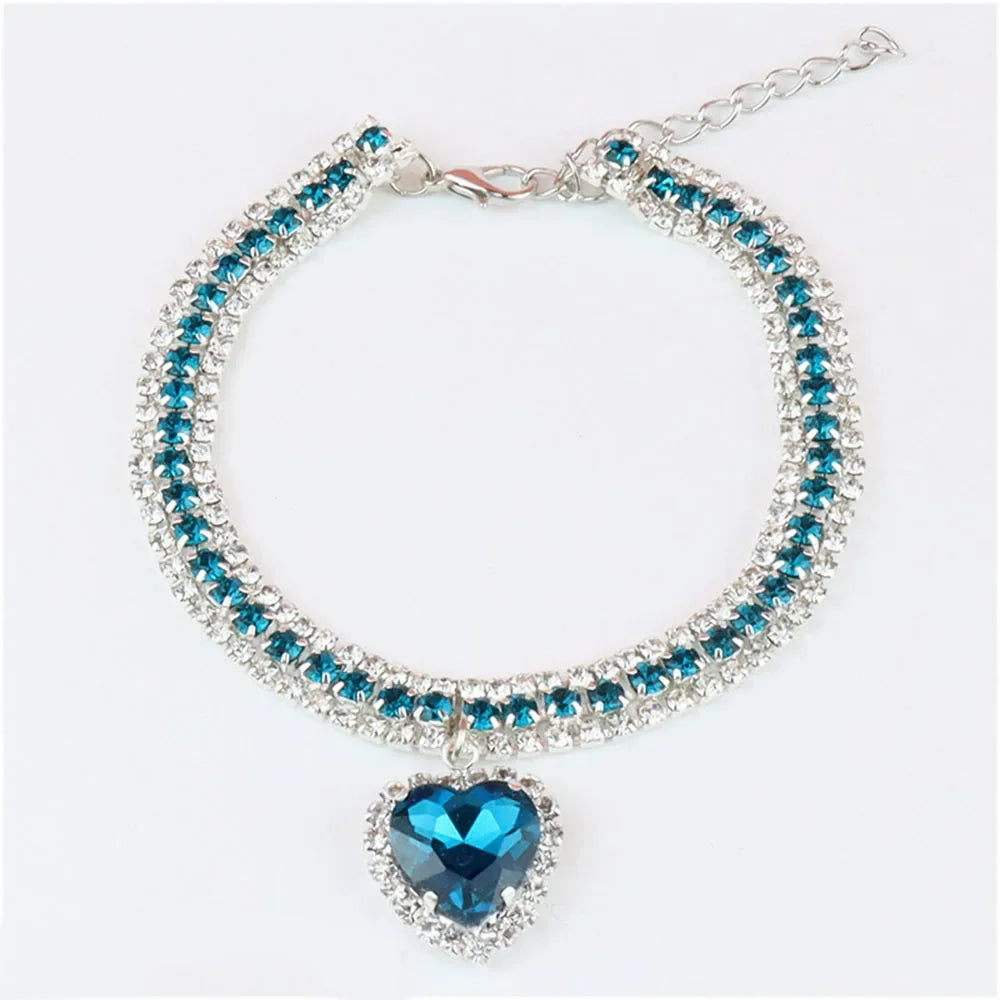 Colar com strass para gatinhos, acessório fofo e brilhante .