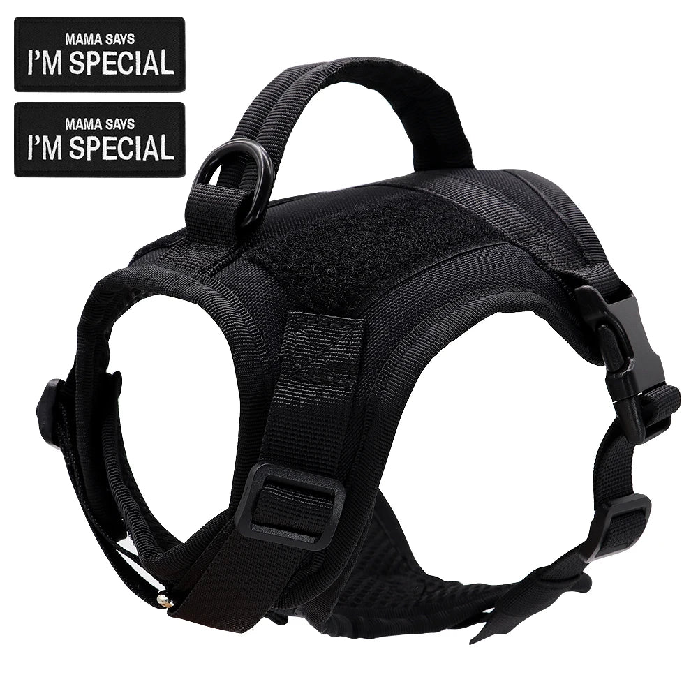 Colete peitoral de nylon para gatos com 2 adesivos, estilo militar tático, com alça, ideal para treinamento e passeios com gatos .