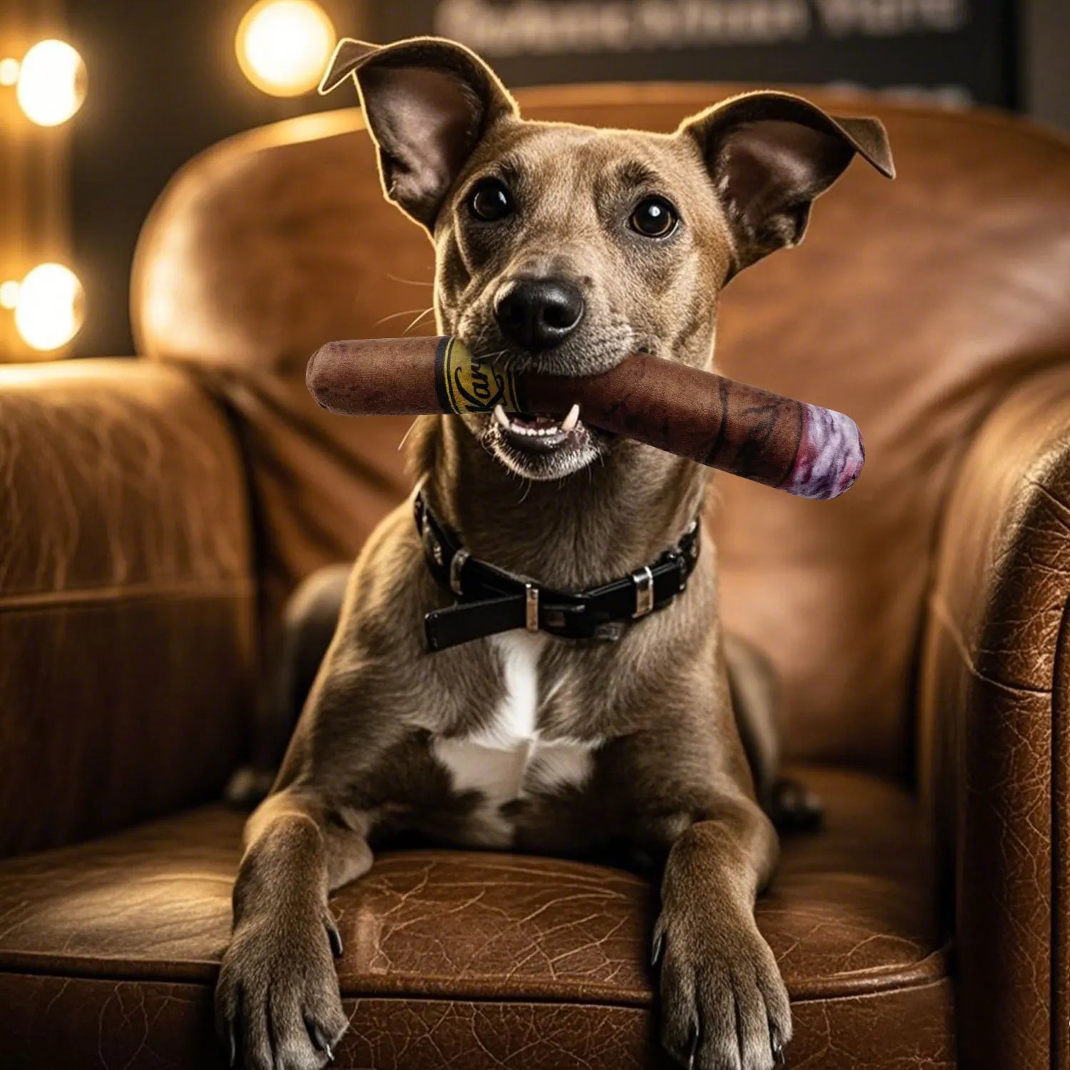 charuto  divertido para cães com som interativo e enchimento macio de algodão para filhotes e cães de pequeno, médio e grande porte.