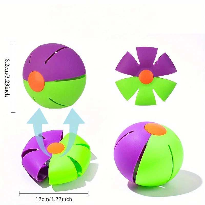 Disco voador em formato de  ovni para cães, feito de plástico resistente e interativo, ideal para treinamento e comportamento do animal de estimação.