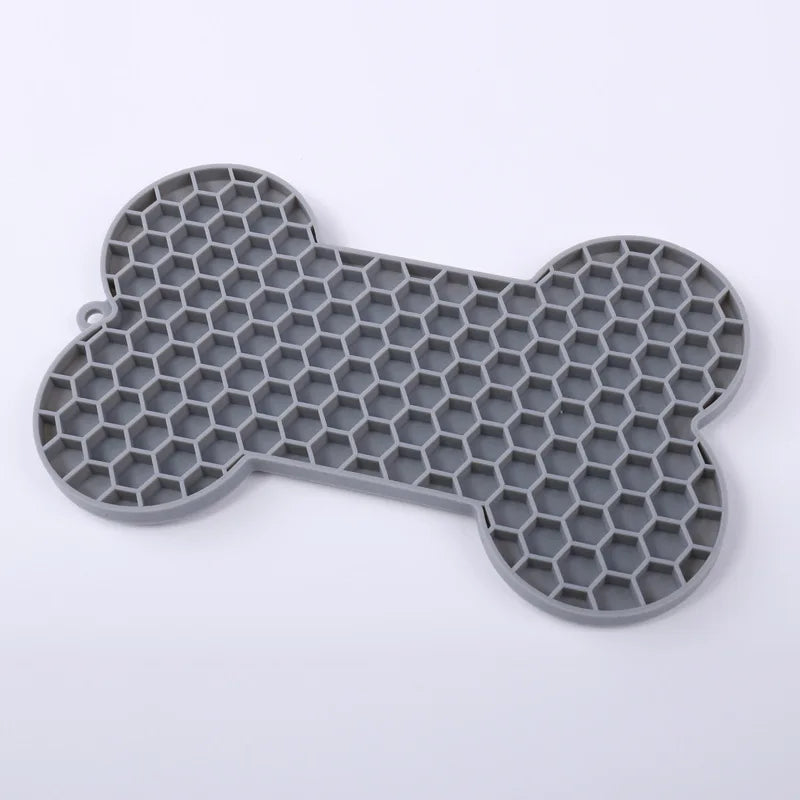 Tigela  de silicone para animais de estimação, ideal para gatos e filhotes, com função anti-engasgo, comedouro lento, banheira e talheres para distrair a língua.