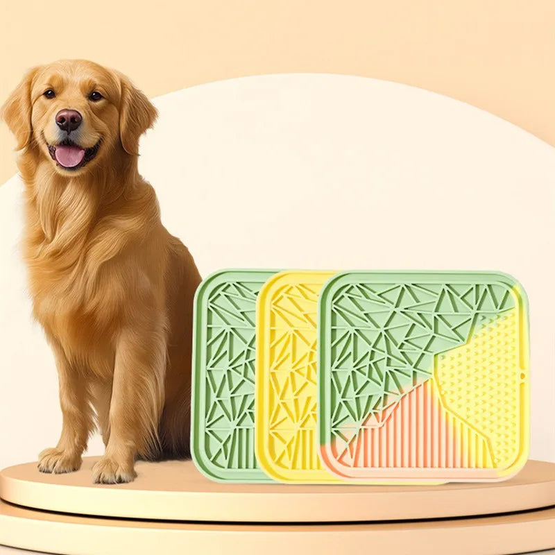 Tigela  de silicone para animais de estimação, ideal para gatos e filhotes, com função anti-engasgo, comedouro lento, banheira e talheres para distrair a língua.