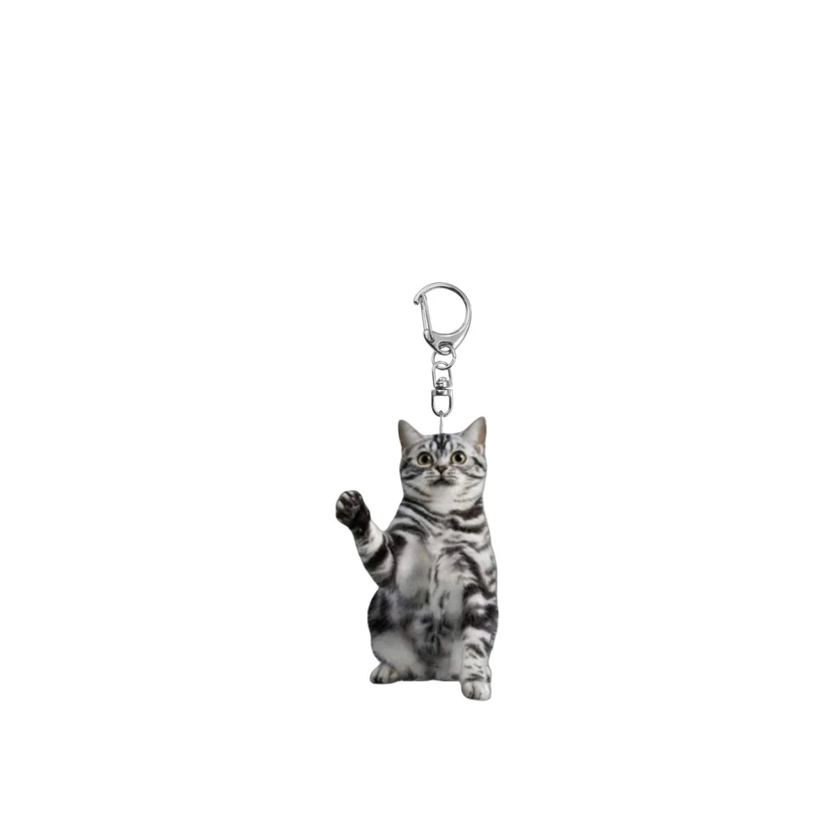 Chaveiro de gato preto e branco (1 unidade), pingente em acrílico 2D, design dupla face, chaveiro de animal para mochilas e presentes.