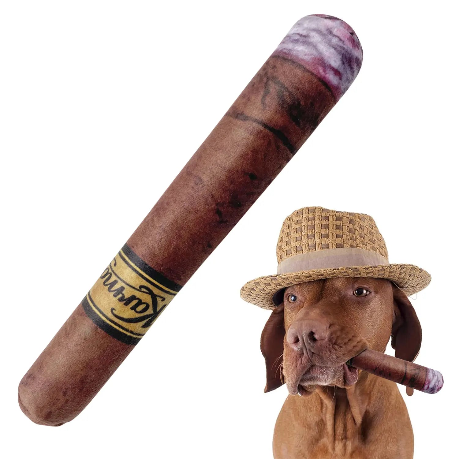 charuto  divertido para cães com som interativo e enchimento macio de algodão para filhotes e cães de pequeno, médio e grande porte.
